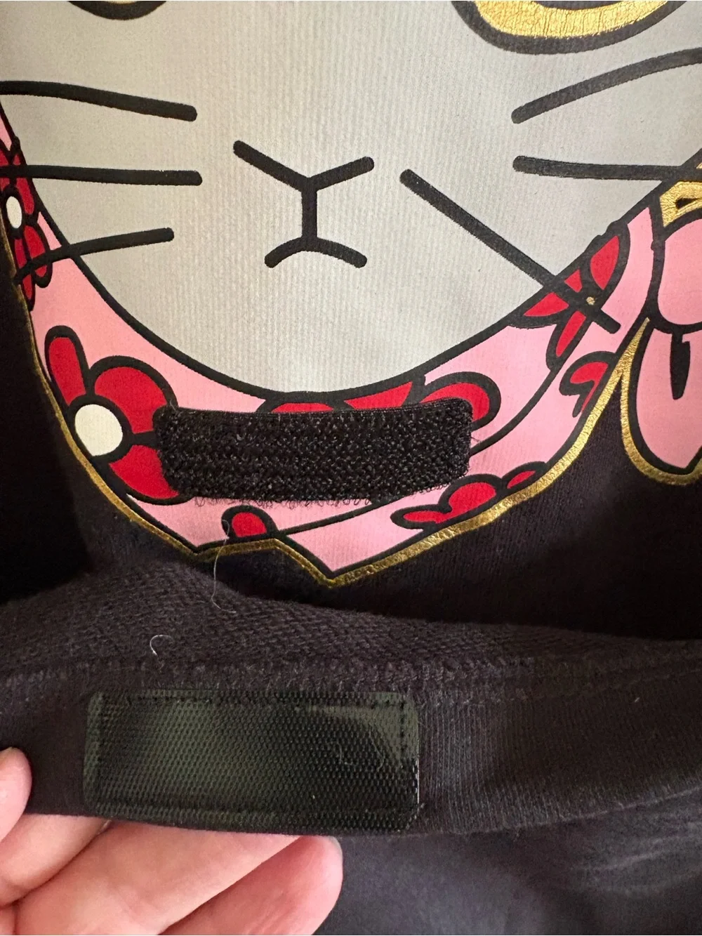BOBS From Sketchers Black Hoodie Featuring a graphic cat